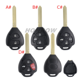 For Toyota Carola 2/3/3+1/4/button Remote key blank with TOY47 key blade,please choose the button.