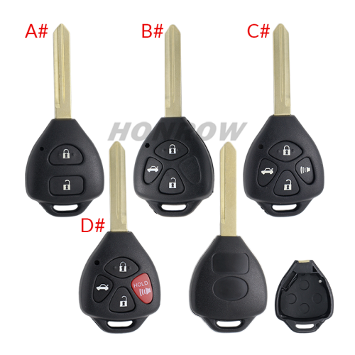 For Toyota Carola 2/3/3+1/4/button Remote key blank with TOY47 key blade,please choose the button.