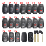 For Toyota 2/2+1/3/3+/1/4/4+1/5/5+1 button remote key blank with key Blade,please choose the key button