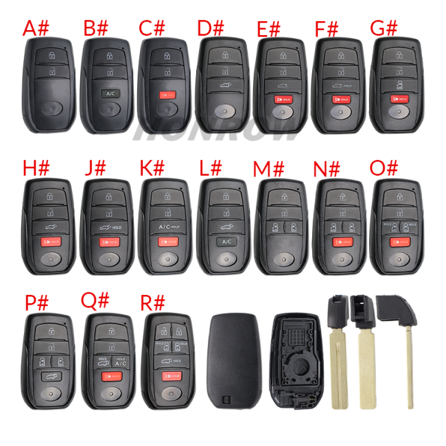 For Toyota 2/2+1/3/3+/1/4/4+1/5/5+1 button remote key blank with key Blade,please choose the key button