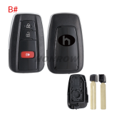 For Toyota C-HR 2/2+1/3/3+1 buttons Smart Remote key blank,please choose the button