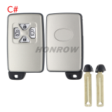 For Toyota 2/3/4/4+1 button remote key blank with key blade