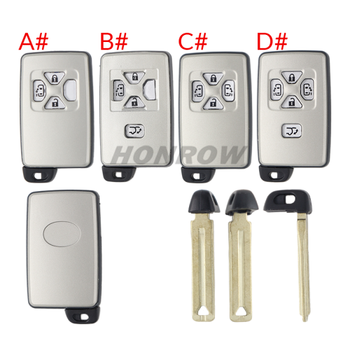 For Toyota 2/3/4/4+1 button remote key blank with key blade