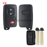 For Toyota 2 button remote key blank  (the button is round)，please choose the key button.