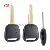 For Toyota 2 button remote key blank with   light hole A# TOY43 blade B# TOY48 blade C# TOY41 blade