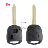 For Toyota 2 button remote key blank A# TOY43 Blade B# TOY47 Blade C# TOY41 Blade D# TOY48 Blade E# TOY40 Blade