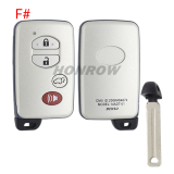 For Toyota Crown 2/2+1/3/3+1 button remote key blank,please choose the key button