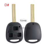 For Toyota 3 button remote key blank without logo A# TOY43 Blade B# TOY47 Blade C# TOY41 Blade D# TOY48 Blade E# TOY40 Blade