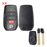 For Toyota 2/2+1/3/3+/1/4/4+1/5/5+1 button remote key blank with key Blade,please choose the key button