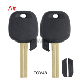 For Toyota transponder key blank without logo ,the chip slot is at the bottom of the key.