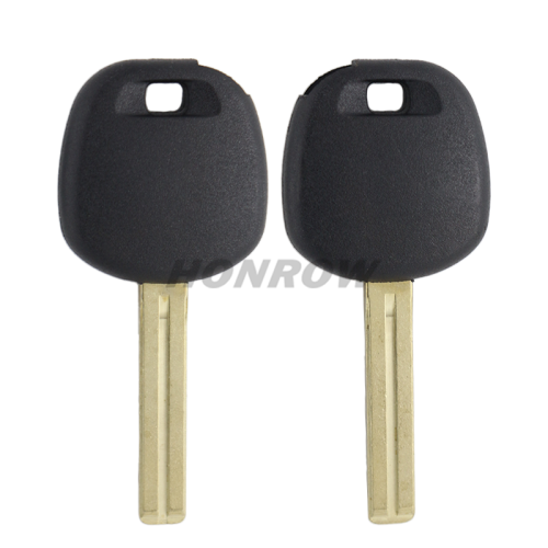 For Toyota transponder key blank,the chip slot is on the top of the key.  A# TOY48 Blade B# TOY40 Blade C# TOY43 Blade