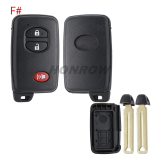 For Toyota 2 button remote key blank  (the button is round)，please choose the key button.