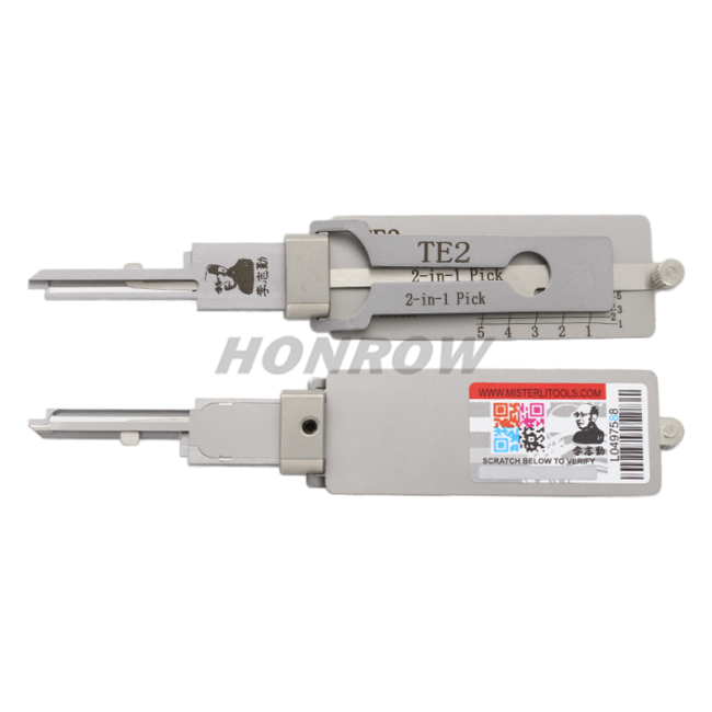 Original LISHI  2-in-1 TE2 Decoder for Locksmith Repairing Tools 2-in-1 Residential Pick & Decoder