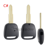 For Toyota 1 button remote key blank with   light hole A# TOY43 blade B# TOY48 blade C# TOY41 blade