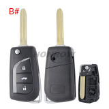 For Toyota 2/3/2+1/3+1 button flip remote key blank withToy43 Blade