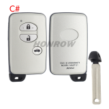 For Toyota Crown 2/2+1/3/3+1 button remote key blank,please choose the key button