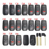 For Toyota 2/2+1/3/3+/1/4/4+1/5/5+1 button remote key blank with key Blade,please choose the key button