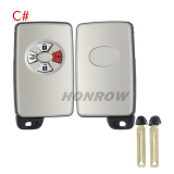 For Toyota 2/3/3+1 button remote key blank with key blade