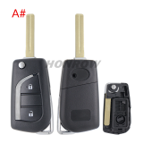 For Toyota 2/3/2+1/3+1 button flip remote key blank withToy48 Blade