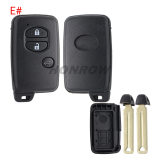 For Toyota 2 button remote key blank  (the button is round)，please choose the key button.