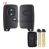 For Toyota 2 button remote key blank  (the button is round)，please choose the key button.