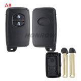For Toyota 2 button remote key blank  (the button is round)，please choose the key button.