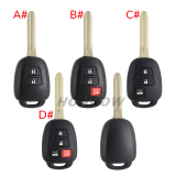 For Toyota 2/2+1/3/3+1 button remote key blank without logo