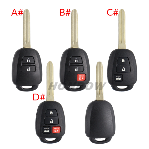 For Toyota 2/2+1/3/3+1 button remote key blank without logo