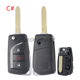 For Toyota 2/3/2+1/3+1 button flip remote key blank withToy43 Blade