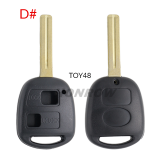 For Toyota 2 button remote key blank A# TOY43 Blade B# TOY47 Blade C# TOY41 Blade D# TOY48 Blade E# TOY40 Blade