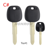 For Toyota transponder key blank  A# TOY43 Blade B# TOY47 Blade C# TOY41 Blade D# TOY51 Blade E# TOY48 Blade