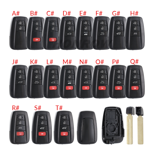 For Toyota C-HR 2/2+1/3/3+1 buttons Smart Remote key blank,please choose the button