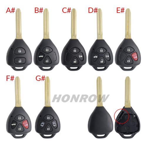 For Toyota Carola 2/2+1/3/3+1/4/button Remote key blank without logo ,please choose the button.