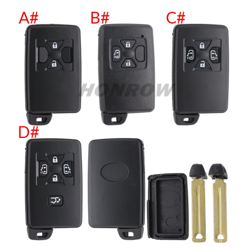 For Toyota 3 button remote key shell , the blade with two side groove (black)