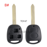 For Toyota 3 button remote key blank A# TOY43 Blade B# TOY47 Blade C# TOY41 Blade D# TOY48 Blade E# TOY40 Blade