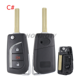 For Toyota 2/3/2+1/3+1 button flip remote key blank withToy48 Blade