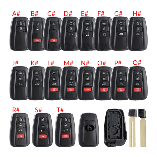 For Toyota C-HR 2/2+1/3/3+1 buttons Smart Remote key blank,please choose the button