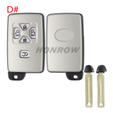For Toyota 2/3/4/4+1 button remote key blank with key blade