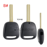 For Toyota 1 button remote key blank with   light hole A# TOY43 blade B# TOY48 blade C# TOY41 blade