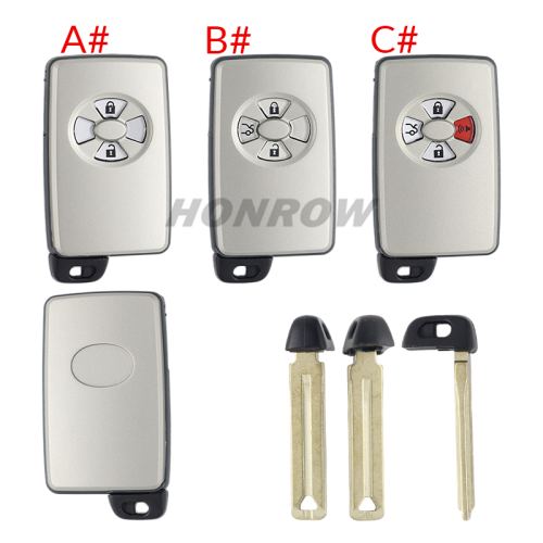 For Toyota 2/3/3+1 button remote key blank with key blade