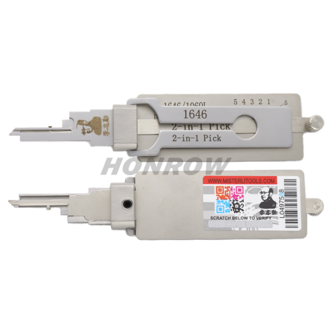 Locksmith Tools 1646/1069L 2 in 1 Locksmith Tool  Decoder for Locksmith Repairing Tools 2-in-1 Residential Pick & Decoder