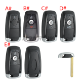 For Ford 2/3 button remote key shell with blade