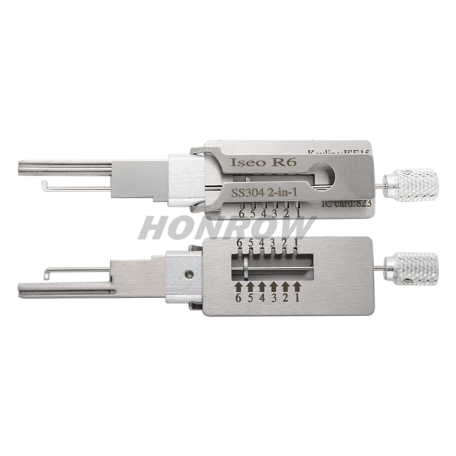 SS304 2-in-1 Decoder for Iseo R6 Locksmith Repairing Tools 2-in-1 Residential Pick & Decoder