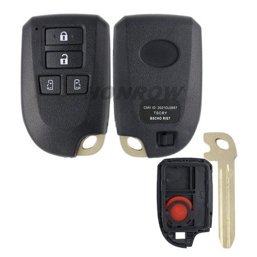 For Toyota Yaris VIOS 4 button smart car key shell 