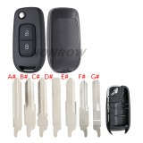 For New Renault 2 button remote key shell without logo,please choose the blade