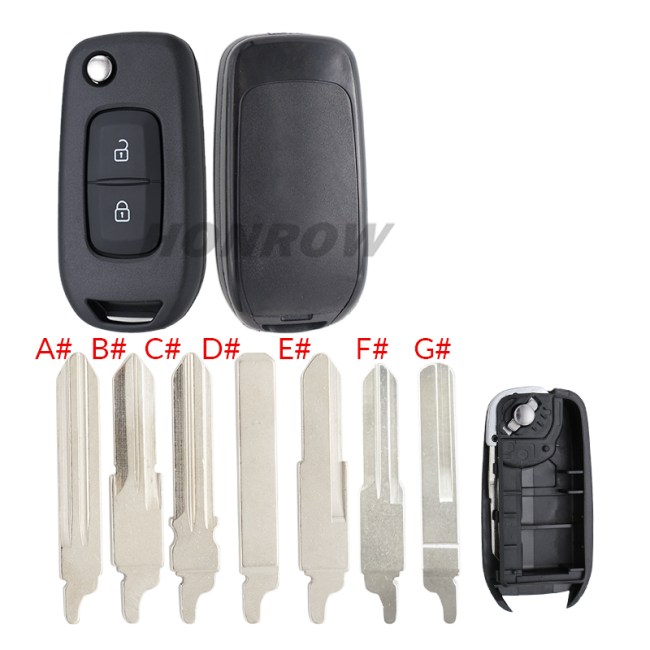 For New Renault 2 button remote key shell without logo,please choose the blade