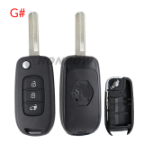 For new Renault 3 button remote key shell, the third button is different