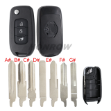 For new Renault 3 button remote key shell, the third button is different