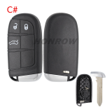 For Chrysler 2/2+1/3/3+1/4+1/5 button remote key shell without logo