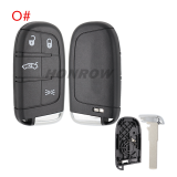 For Chrysler 2/2+1/3/3+1/4+1/5 button flip remote key shell with SIP22 Key Blade without logo